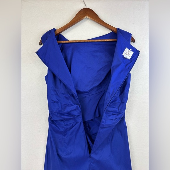 SUZY CHIN For MAGGIE BOUTIQUE Cocktail Dress Blue Purple Pleated Short Wedding 6 - Picture 12 of 14